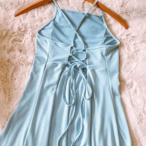 Light blue sundress with corset back